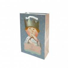 Пакет бумажный 8*12*3.5 МАЛЬЧИК ЦАРЕВИЧ-СЕРЫЙ
