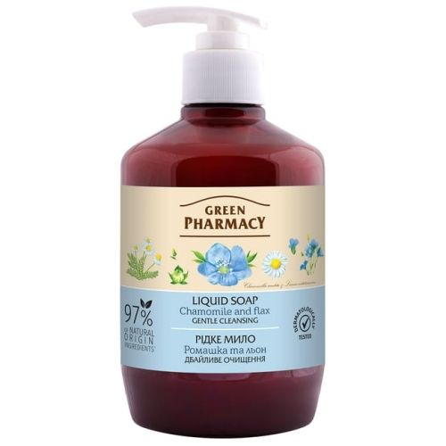 Green Pharmacy Жидкое мыло Ромашка и лен, 460мл (Green Pharmacy)