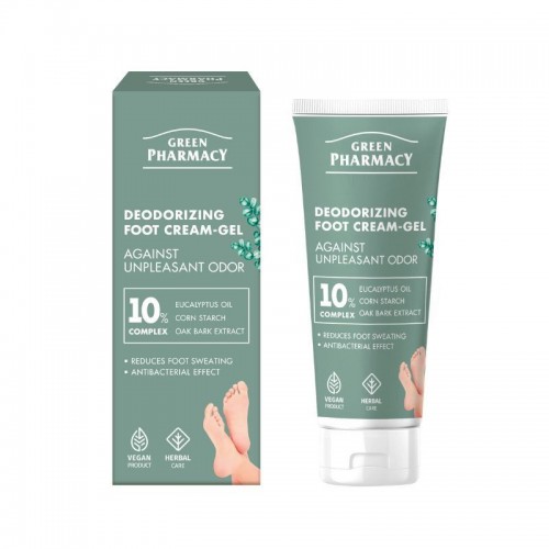 Green Pharmacy Крем-гель для ніг Дезодоруючий проти неприємного запаху, 75мл (Green Pharmacy)