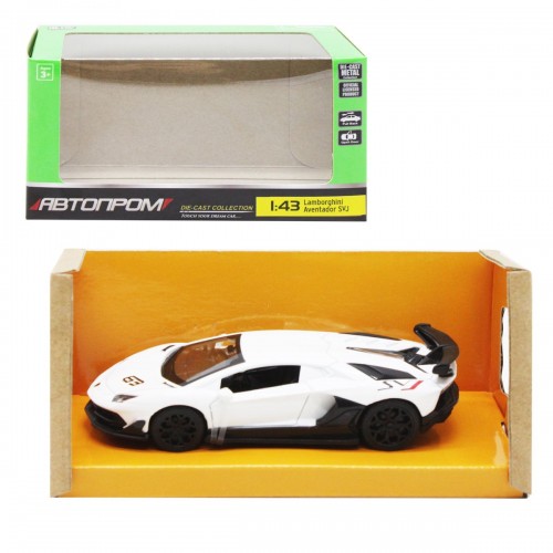 Машинка металева "Lamborghini Aventador SVJ", біла (Автопром)