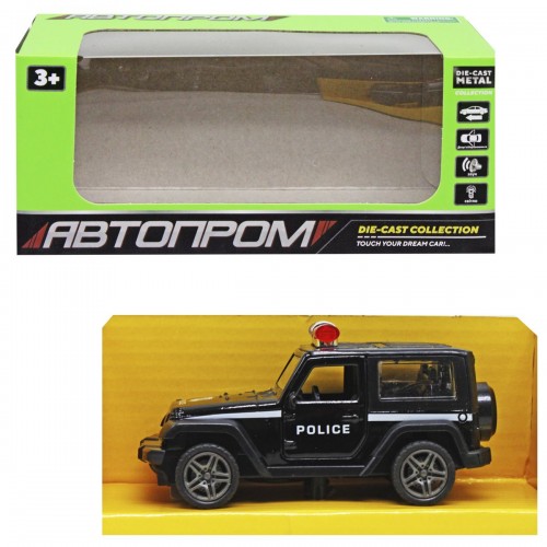 Машинка металева "Автопром: Поліцейський Джип", чорний (MiC)