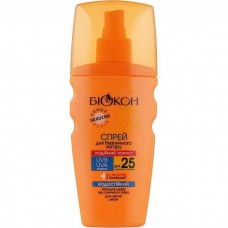 Биокон Средство для загара Спрей для безопасного загара Надежная защита SPF-25, 160мл