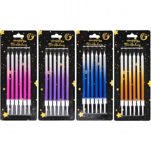 Набір свічок для торта, 6 шт (мікс) (MiC)