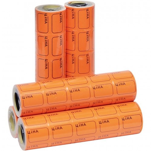 Цінник маленький 3,0х2,0 см "Ціна" з рамкою помаранчевий, 100 шт (MiC)