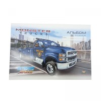 Альбом для малювання, 100г, на скобі, 202х292 мм, 16 аркуш.  ДЖИП ТРАК СИНІЙ