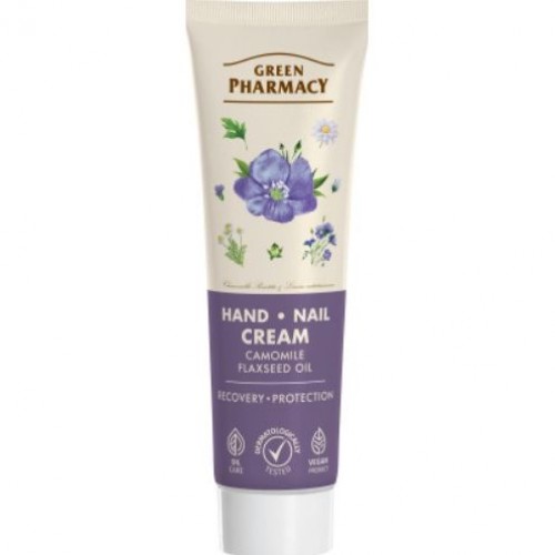 Крем для рук і нігтів "Green Pharmacy. Ромашка та олія льону" 100 мл (Green Pharmacy)