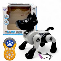 Песик на радиоуправлении (акум. 3,7 V, пульт 2,4 Ghz, музыка, подсветка, звуки, USB-кабель, сенсорный датчик, истории на английском языке, танцует, выполняет команды, регулировка громкости (белый)