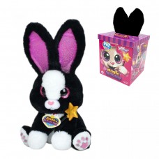 Інтерактивна іграшка Магічне зайченя, сидяча, вушка підсвічуються, пісні англійською, відтворює мелодії, реагує на дотик палички до носа, в коробці, (ЧОРНИЙ)