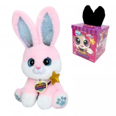 Інтерактивна іграшка Магічне зайченя, сидяча, вушка підсвічуються, пісні англійською, відтворює мелодії, реагує на дотик палички до носа, в коробці, (РОЖЕВИЙ)