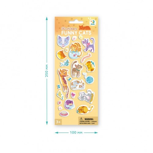 Набір 3D-наліпок «Кумедні котики» (Dodo)
