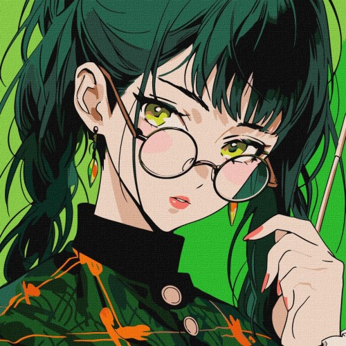 Картина по номерам "Аниме. Магия зеленых глаз" 40х40 см (Ідейка)