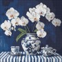 Алмазна мозаїка "Орхідея в порцеляні" 40х40 см (Ідейка)