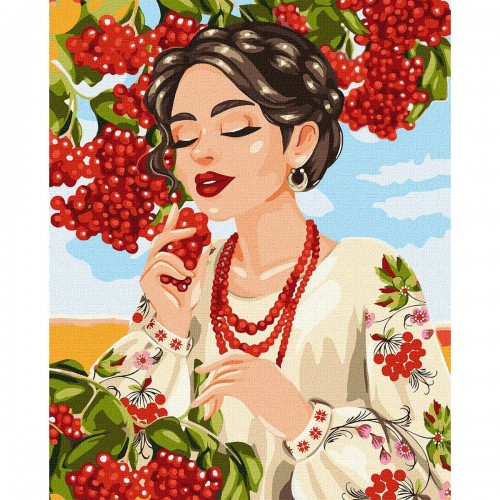 Набір для розпису по номерах. "Червона калина" 40х50см (Ідейка)