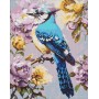 Алмазна мозаїка - "Сойка в півоніях" ©art_selena_ua, 40х50см (Ideyka)