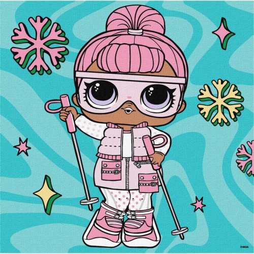 Картина за номерами "L.O.L. Surprise! Winter chill. Snow Bunny" 25х25 см (Ідейка)