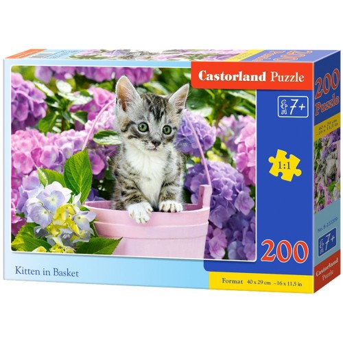 Пазли "Кошеня у кошику", 200 елементів (Castorland)
