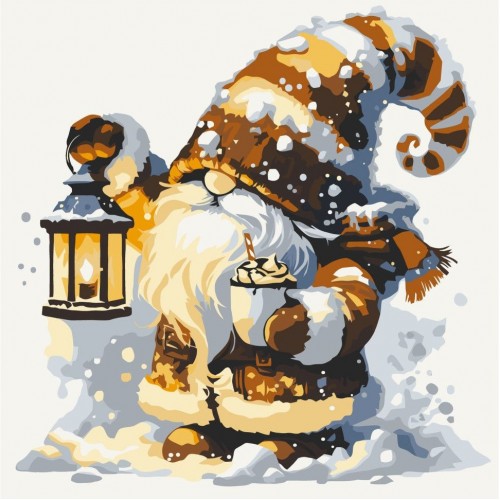 Картина за номерами "Зимовий гномик" 40х40 см (art craft)