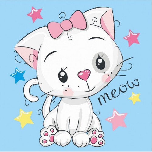 Картина за номерами "Біла кішка" 30х30 см (art craft)