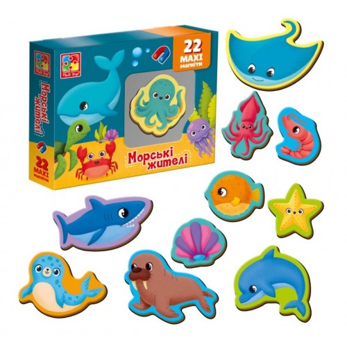 Магніти "Мій маленький світ: Морські мешканці", укр (Vladi Toys)