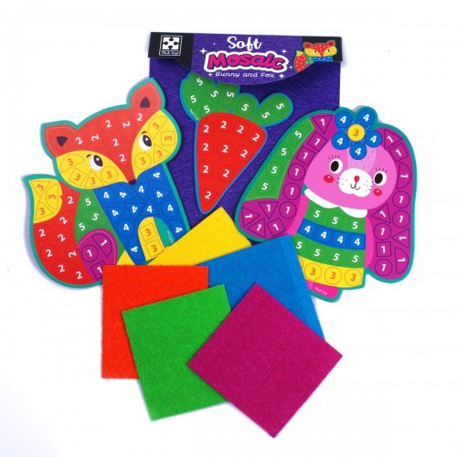 Набір для творчості з плюшевою мозаїкою "Зайченя та Лисиця" (Vladi Toys)