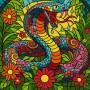 Картина по номерам - "Витраж. Тропическая кобра" ©art_selena_ua, 30х30см (Ideyka)