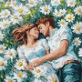 Картина за номерами - "Твої обійми серед квітів" ©art_selena_ua, 40х40см (Ideyka)