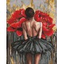 Алмазна мозаїка - "Балерина з червоними півоніями" ©art_selena_ua, 40х50см (Ideyka)