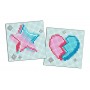 Алмазная мозаика на магните - "Звезда и разбитое сердце", набор из 2 сюжетов, 9х9см (Ideyka)