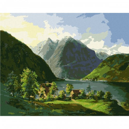 Картина по номерам "Озерный пейзаж" ★★★★★ (Ідейка)