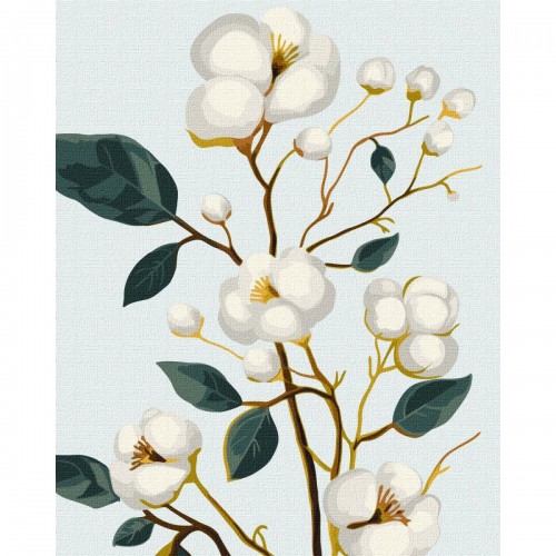 Картина за номерами з фарбами металік "Вишукана бавовна" 40х50 см (Ідейка)