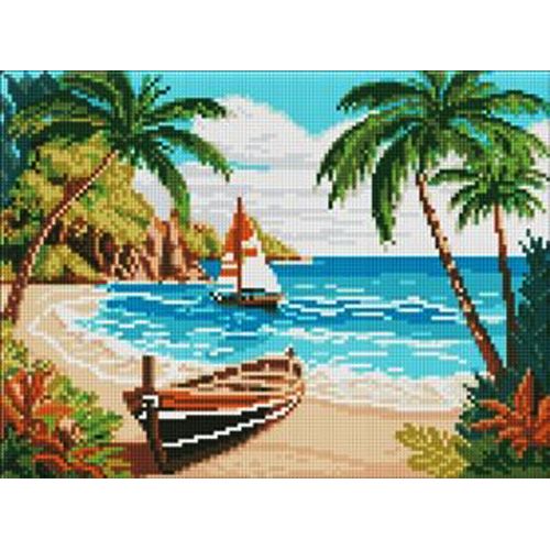 Алмазная мозаика без подрамника "Берег океана" 30х40 см (Ідейка)