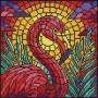 Алмазная мозаика - "Витраж. Фламинго" ©art_selena_ua, 30х30см (Ideyka)