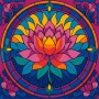 Картина по номерам - "Витраж. Лотос" ©art_selena_ua, 30х30см (Ideyka)