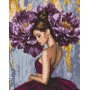 Алмазная мозаика - "Балерина с пурпурными пионами" ©art_selena_ua, 40х50см (Ideyka)