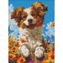 Алмазная мозаика - "Собака в цветах" ©art_selena_ua, 30х40см (Ideyka)