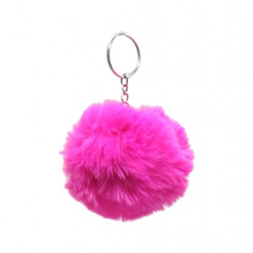Брелок "Хутряна кулька пухнастик", рожевий (MiC)