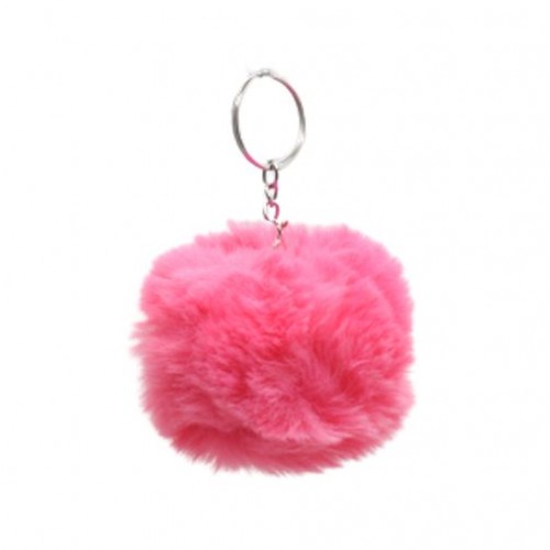 Брелок "Хутряна кулька пухнастик", кораловий (MiC)