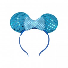 Ушки микки с бантиком светятся (ГОЛУБЫЕ)