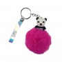 Брелок ПАНДА С МЕХОВЫМ ШАРИКОМ (МАЛИНОВЫЙ) (MiC)