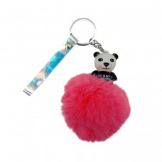 Брелок ПАНДА С МЕХОВЫМ ШАРИКОМ (Коралловый)