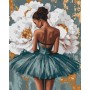 Картина по номерам - "Балерина с белыми пионами" с красками металлик ©art_selena_ua, 40х50см (Ideyka)