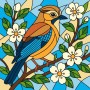Картина по номерам - "Витраж. Сойка" ©art_selena_ua, 30х30см (Ideyka)