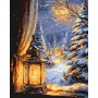 Картина за номерами "Пейзаж. Зимова ніч" 40х50 см (Origami)
