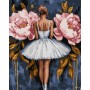 Картина по номерам - "Балерина с розовыми пионами" с красками металлик extra ©art_selena_ua, 40х50см (Ideyka)