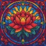 Алмазная мозаика - "Витраж. Лотос" ©art_selena_ua, 30х30см (Ideyka)