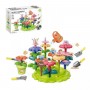 Конструктор "Цветочный сад", набор садовода, 55 элементов, грабли, лопата, вила, лейка, вазон, цветы, в коробке (MiC)