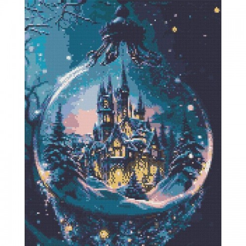 Алмазна мозаїка "Новорічний палац. Зима" 40х50 см (Origami)