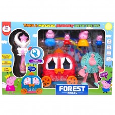 Набор героев 4 свинки С КАРЕТОЙ (КРАСНОЙ)