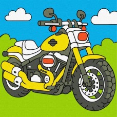 Картина по номерам - Мечта маленького байкера 25х25 см