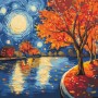 Картина по номерам – Осенняя ночь 40х40 см. (Ideyka)